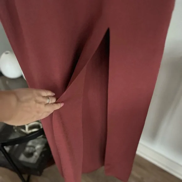 Aritzia Babaton Mockneck Slit Long new Bodycon Formal Evening Dress Sz L - Picture 10 of 12